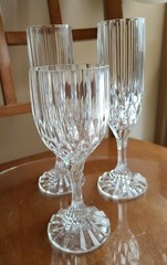 Cristal d Arques BRETAGNE Wine Goblet Champagne Flute LOT 3 France Durand