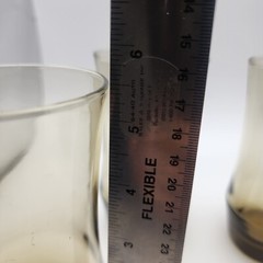 Libbey Apollo Tawny Brown Flat Tumbler Drinking Glasses 13 oz Set of 4 Vintage