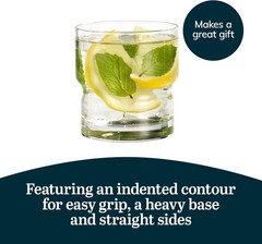 Libbey Newton Double Old Fashioned Glasses Set of 6, Sleek, Stackable Short Drin