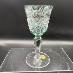 Ebeling & Reuss Marquis Etched 4 1/8” Cordial Green Glass Made in West Germany