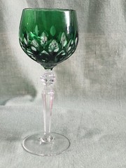 Cristallerie Lorraine France Colored Crystal Wine Glasses Goblets Set of 7