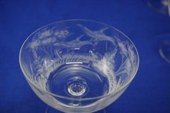 Hunting Wildlife Barware (12) Sherbet or Champagne Glasses, 3 5/8″ Deer Bi (G64)