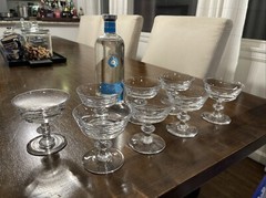 Val St Lambert State Plain Champagne Tall Sherbet Saucer Glass 3 7/8” Lot Of 8