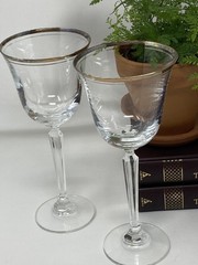 Mikasa Wheaton Gold Trim Water/Wine Goblets, 8.25″, Set of 2 Elegant Luxury