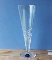 Rare Royal Copenhagen Holmegaard Crystal Champagne Glass with Spiral Cut Stem