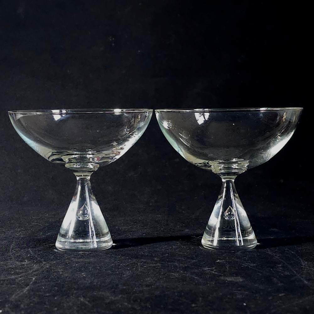 HOLMEGAARD PRINCESS CHAMPAGNE GLASSES, 3 3/4″, 4 Oz, Made in Denmark, MCM, 2PCS