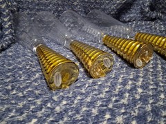 Vintage Gold Screw 10″ Solid Bottom Champagne Flutes Set of 4