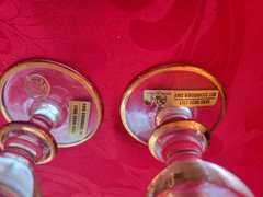 Vintage Set of 6 Medici Champagne Flutes Arte Italica 24k Gold Trim