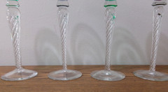 Vintage Air Twist Stem Tall Jewel Tone Wine Glasses Set of 4
