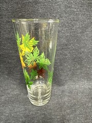 Vintage Autumn Maple Leaf Tall Tumbler 6 7/8” Glass MCM Salem China