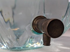 Vintage Glass Beverage Dispenser Pumpkin Spigot Nozzle Spout 14 1/4″ ITALY