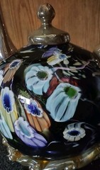 Original Paul Counts Murano Style Millefiori California Art Glass Teapot Signed