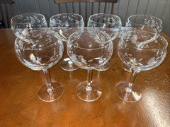 7 crystal Princess House 6 3/4” burgundy wine glasses unused