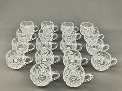21 Pc Nachtmann Bleikristall Crystal ANGLIA Punch Bowl w/Lid + 18 Glasses: MINT