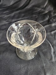 Vintage Oyster or Fruit Cocktail Clear Glass • 6 Point Starburst Pattern 3¼ Tall