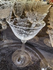 Vintage Fostoria Romance Etched Crystal Glassware 100 Piece Set – Excellent Cond