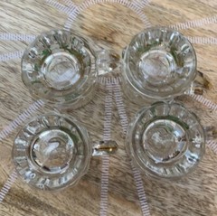 MCM Federal Glass Mini Beer Shot Glasses Mug 24K gold rimmed hand painted
