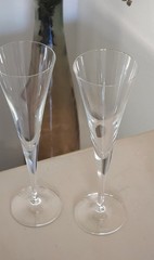 RIEDEL CUVEE Flutes 9.5″ Trumpet Shaped Champagne Glasses Set Of 2 MINT COND.