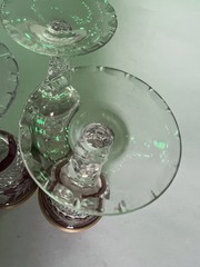Set 3 Ebeling Reuss Marchioness Cut 2 Clear Wine Liquor Sherry Stem Glasses 5.5″
