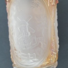 Imperial Marigold Carnival Glass Frosted Windmill Water Tumbler 1970’s Vintage