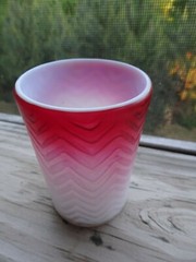 Mother of Pearl Phoenix Mt. Washington Glass HERRINGBONE RUBINA SATIN Tumbler