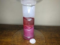 Vtg Cowdy Glass Workshop hand blown swirl stem pink/lavender Wine glass England