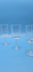 3 Vintage MCM Javit “Cameo” 6 Oz Wine Glass Crystal And Glass
