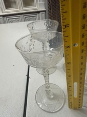Vintage Libbey Rock Sharpe Arctic Rose Champagne Coupes Set of 6