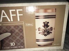 PFALTZGRAFF Libbey VILLAGE Pattern GLASSWARE Set of 10 Cooler GLASS 16oz TUMBLER
