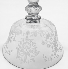 Vintage Heisey Diamond H Orchid Etch Sherbet Champagne Coupe Elegant Glass