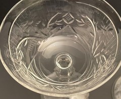 2 Stemware Libbey Rock Sharpe Buckingham Glass 1008 Stem 6.5 Champagne Sherbet