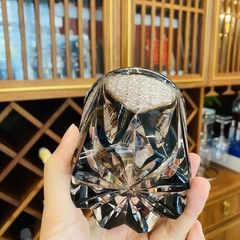 Edo Kiriko Crystal Whiskey Glasses Hand Cut To Clear Blue 12oz Gift Packing