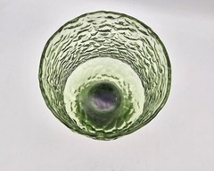 MCM Lenox Impromptu Hand Blown Glass Green Crinkle Goblet 1 Pc, 12oz