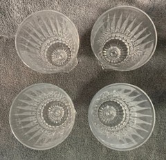 Elegant Vintage Cut Crystal Wine Glasses Beveled Water Goblet Hexagon Shape Foot