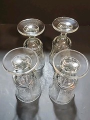 Indiana Recollection Crystal Glass Goblets Wine Water Glass Set Of 4 USA Vtg