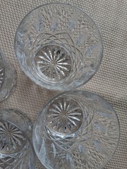 4 MARQUIS BY WATERFORD MARKHAM CRYSTAL LOW BALL GLASSES 3.75″ ITALY