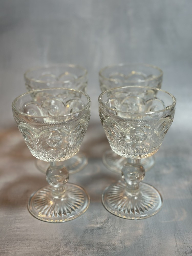 4- Bartlett Collins St. Genevieve Clear Wine Glasses Vintage 1960’s