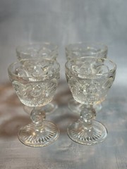 4- Bartlett Collins St. Genevieve Clear Wine Glasses Vintage 1960’s