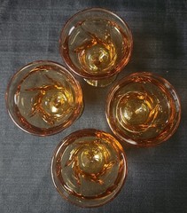 Vintage Fostoria Jamestown Amber Wine/Juice Glass Set of Four