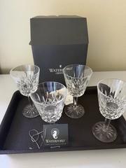 WATERFORD CRYSTAL LISMORE 5¾» ClARET FULL SET OF 4 EUC In Original Box