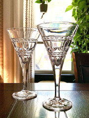Vtg Set of 2 Royal Limited RLZ7 Crystal Water Goblets 8″ Bohemia Czech Republic
