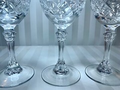 Set Of 3 Clear Crystal Claret Wine Deauville Wine Glasses By Cristal d’Arques