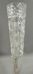 Vintage Russian USSR Lead Crystal Wine Drinking Horn Hand Cut Glass Decorative