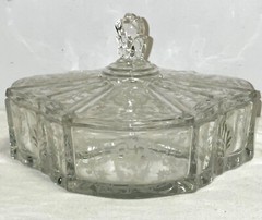 Fostoria NAVARRE CRYSTAL 3 PART CANDY BOX w/ LID #2496