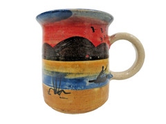 Vintage Nkhotakota Pottery Malawi Pitcher and Mug Set Hand Painted African Art