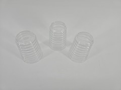Set Of 3 Vintage Ribbed Clear Juice Glasses