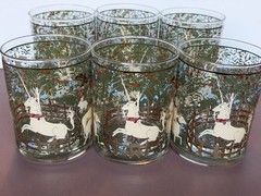 Cera «Hunt of the Unicorn» 22k Gold Set of 6 Double Old Fashioned Glasses Tumble