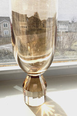 Wine or Champagne Glass-Iridescent Gold-Ava Collection by Tempa-Faceted Base