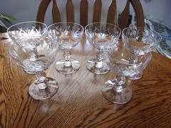 Champagne 4 5/8″ Morgantown Sherbet Cut Knob Stem 7689-3 Crystal – Set of 6