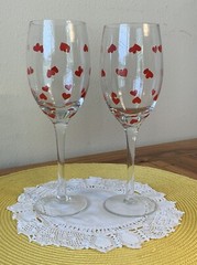 Hallmark Red Hearts Champagne Flutes in Decorative Sheaths